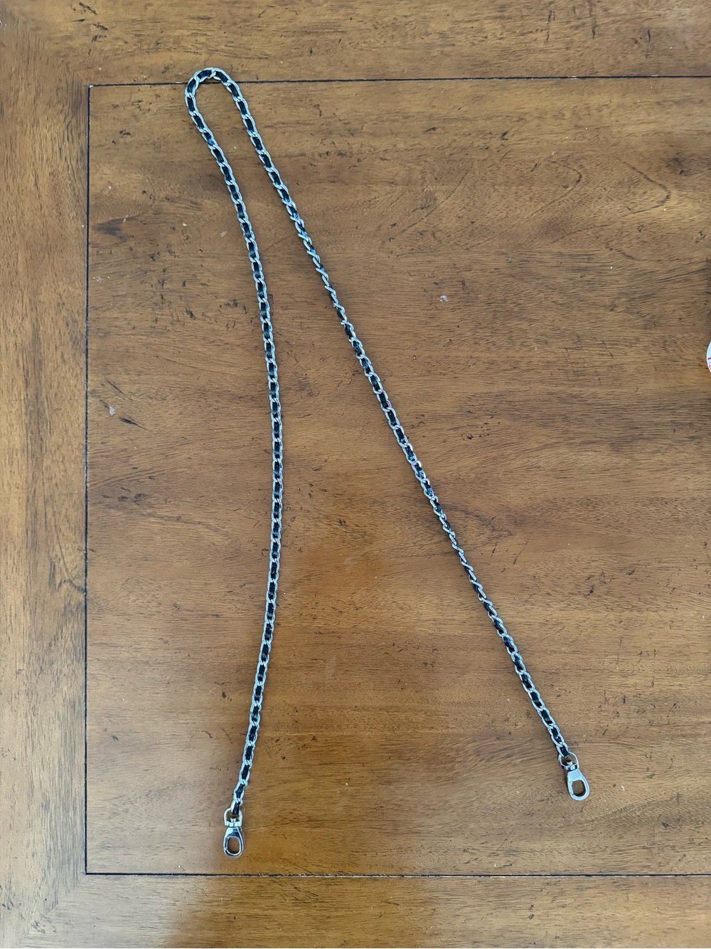 Zadig & Voltaire Patent Black and Silver Chain Strap for bags